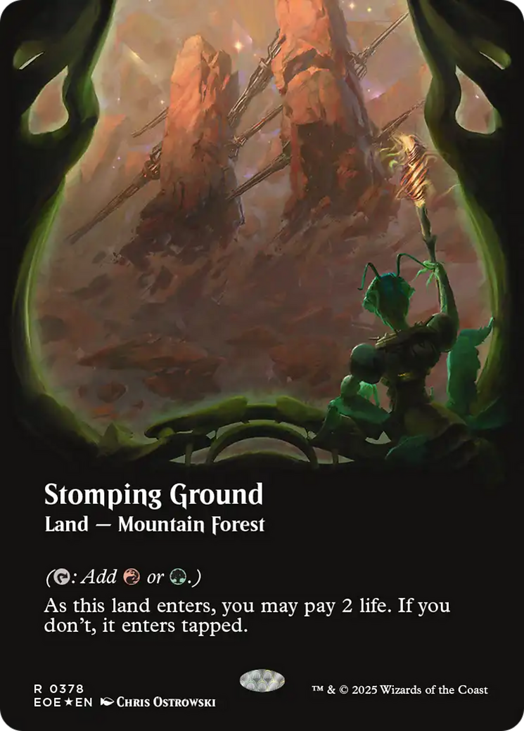 Stomping Ground (Borderless) (Galaxy Foil) [Edge of Eternities]