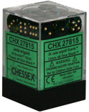 36 12mm Scarab Jade/Gold d6 Dice CHX27815
