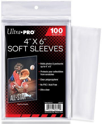 Ultra Pro 4" x 6" Soft Sleeves