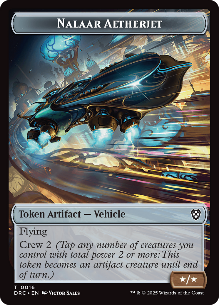 Construct // Nalaar Aetherjet Double-Sided Token [Aetherdrift Commander Tokens]