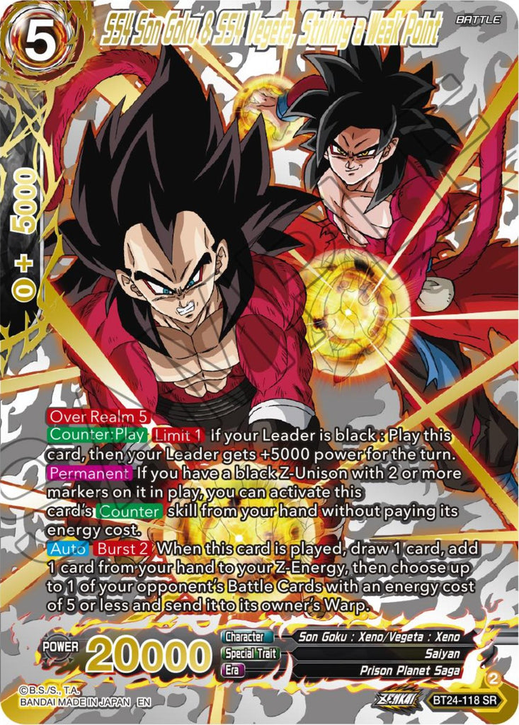 SS4 Son Goku & SS4 Vegeta, Striking a Weak Point (Collector Booster)