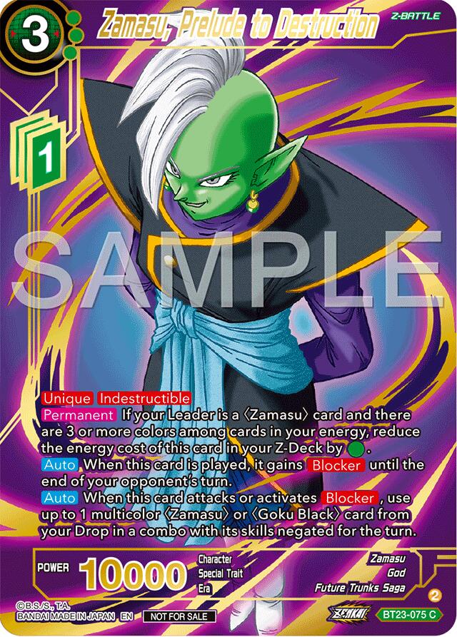 Zamasu, Prelude to Destruction (Championship 2024 Finals Zenkai Pack) (Gold Stamped) (BT23-075) [Tournament Promotion Cards]
