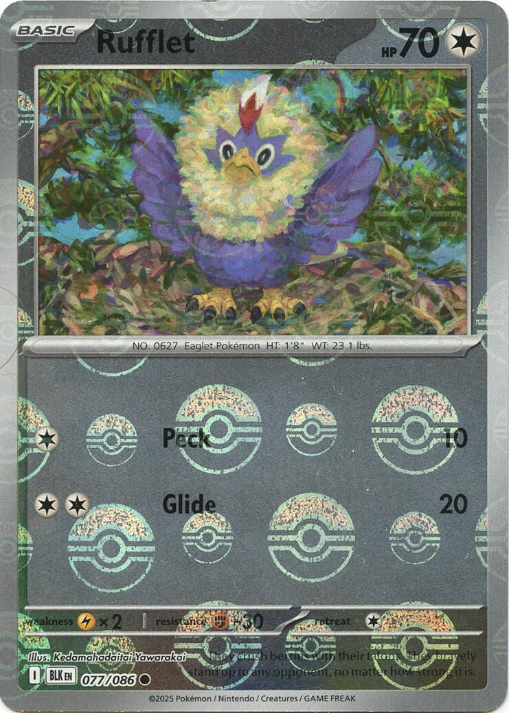 Rufflet (077/086) (Poke Ball Pattern) [Scarlet & Violet: Black Bolt]