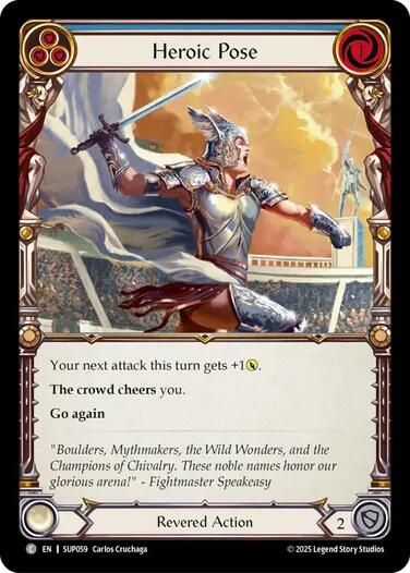 Heroic Pose (Blue) [SUP059] (Super Slam)  Rainbow Foil