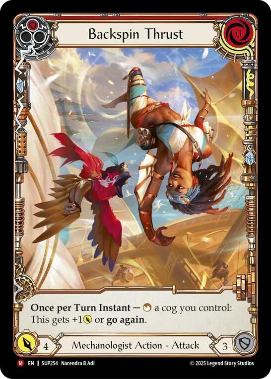 Backspin Thrust (Extended Art) [SUP254] (Super Slam)  Cold Foil