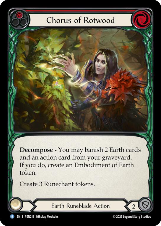 Chorus Of Rotwood (Red) (Rainbow Foil) [PEN213] (Compendium of Rathe)  Rainbow Foil