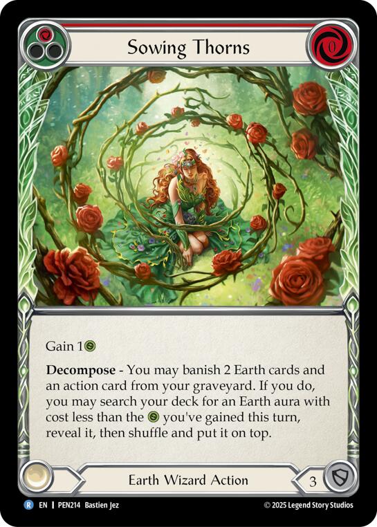 Sowing Thorns (Red) (Rainbow Foil) [PEN214] (Compendium of Rathe)  Rainbow Foil
