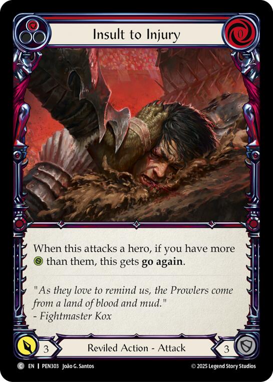 Insult To Injury (Red) (Rainbow Foil) [PEN303] (Compendium of Rathe)  Rainbow Foil