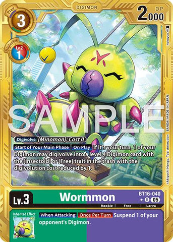 Wormmon [BT16-040] - BT16-040 (Gold Border) [Advanced Booster Digimon Generation]