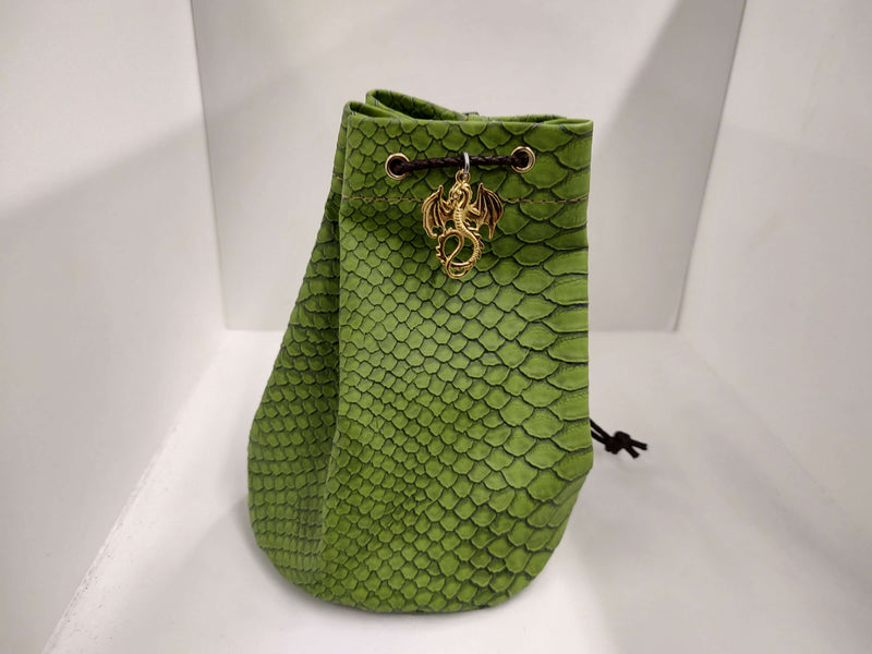 Light Green Large Dragonhide Drawstring Dice Bag