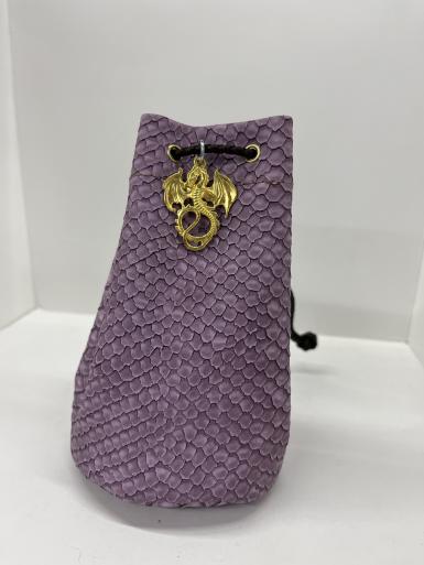 Purple Medium Dragonhide Drawstring Dice Bag