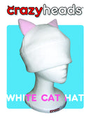 Crazyheads Hat - White Cat