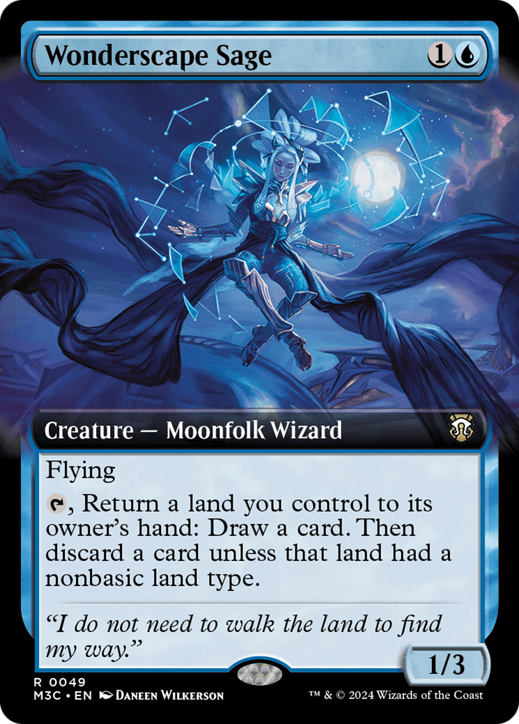 Wonderscape Sage (Extended Art) (Ripple Foil) [Modern Horizons 3 Commander]