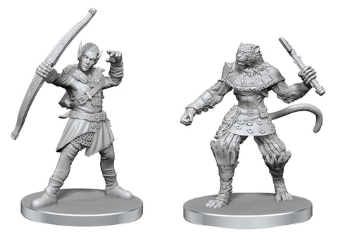 Pathfinder Battles Deep Cuts: Elf Hunter & Catfolk Bandit