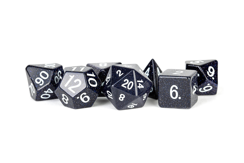 Stone Dice Set of 7 - Blue Sandstone