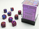 36 12mm Gemini Blue-Purple/gold D6 Dice Block - CHX26828