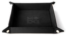 Folding Square Velvet Dice Tray - Black