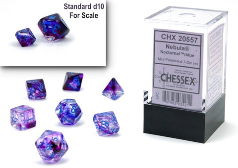 7 Nebula Nocturnal/blue Mini-Polyhedral Die Set CHX 20557