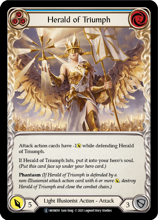 Herald of Triumph (Blue) (Rainbow Foil) [U-MON010-RF] Unlimited Rainbow Foil