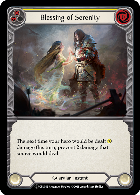 Blessing of Serenity (Yellow) (Rainbow Foil) [CRU042-RF] Unlimited Rainbow Foil