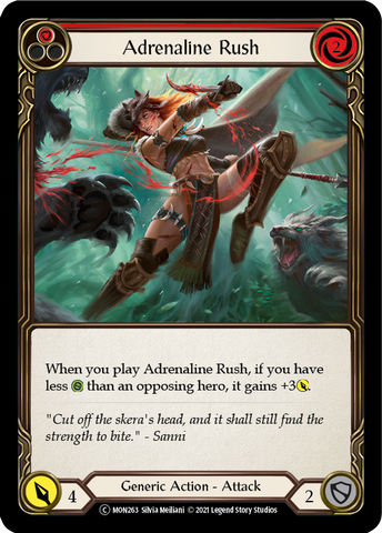 Adrenaline Rush (Red) (Rainbow Foil) [U-MON263-RF] Unlimited Rainbow Foil