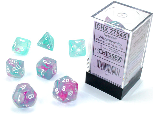 Nebula Polyhedral Wisteria/white Luminary 7-Die Set CHX 27545