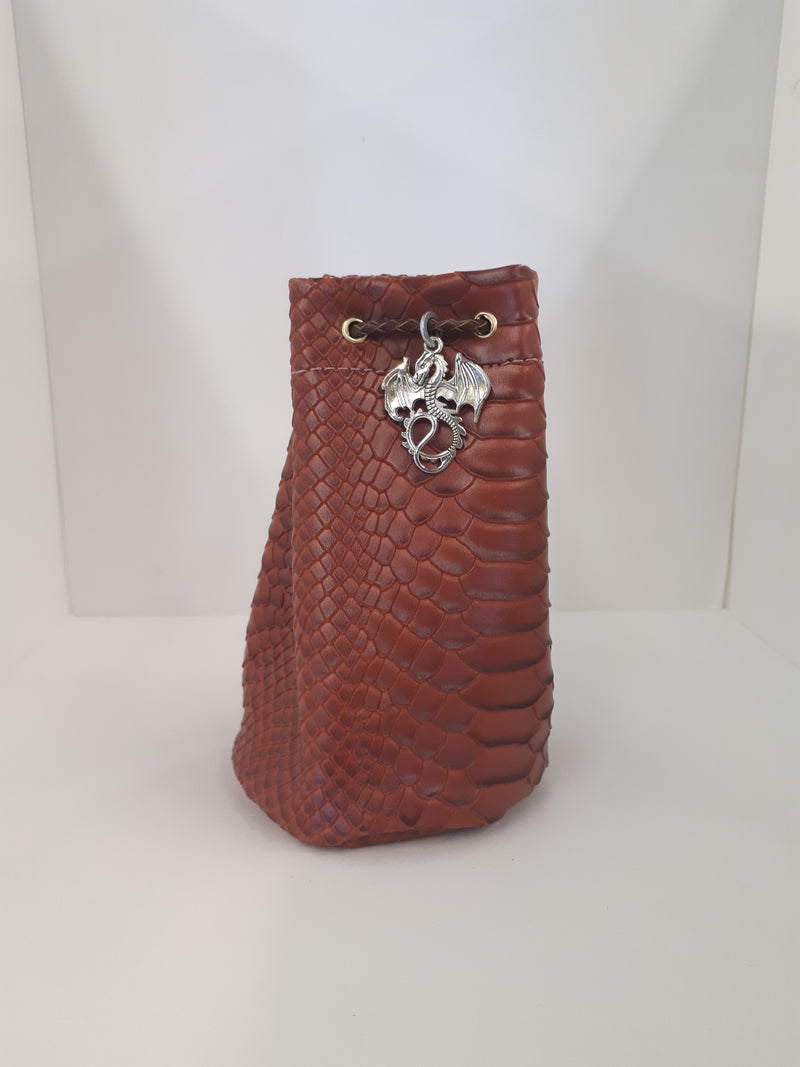 Bronze Medium Dragonhide Drawstring Dice Bag