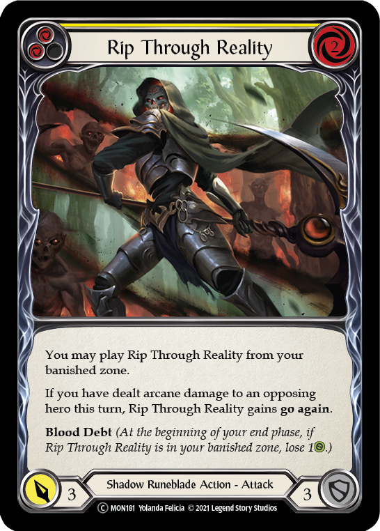 Rip Through Reality (Yellow) (Rainbow Foil) [U-MON181-RF] Unlimited Rainbow Foil