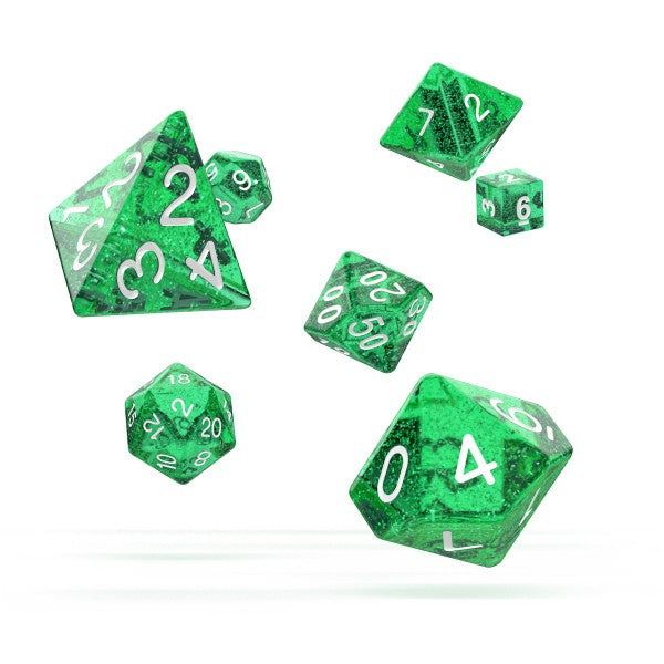 Oakie Doakie Dice - 7-Die RPG Set Speckled Green