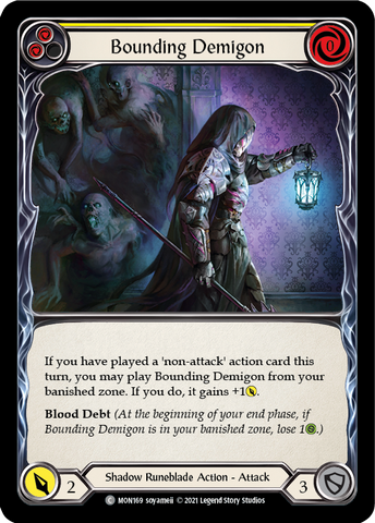 Bounding Demigon (Yellow) (Rainbow Foil) [MON169-RF] 1st Edition Rainbow Foil