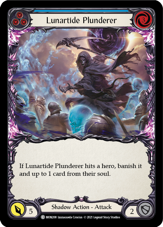 Lunartide Plunderer (Blue) (Rainbow Foil) [MON208-RF] 1st Edition Rainbow Foil