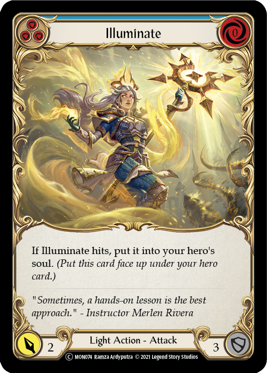 Illuminate (Blue) (Rainbow Foil) [U-MON074-RF] Unlimited Rainbow Foil