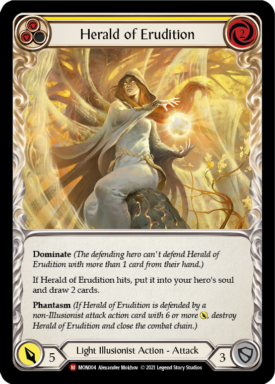 Herald of Erudition (Rainbow Foil) [MON004-RF] 1st Edition Rainbow Foil