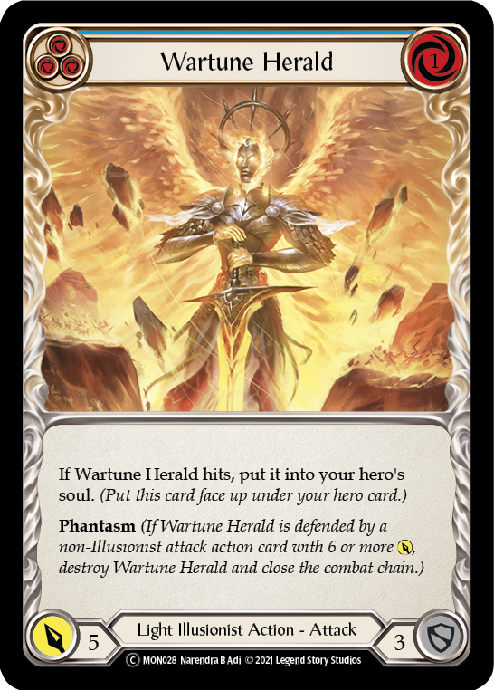 Wartune Herald (Blue) (Rainbow Foil) [U-MON028-RF] Unlimited Rainbow Foil