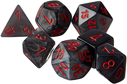 Velvet Black/Red Polyhedral 7-Dice Set CHX 27478