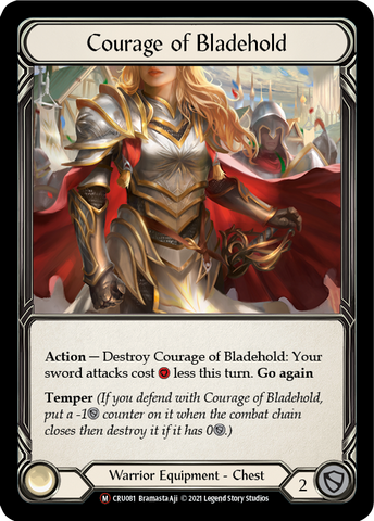 Courage of Bladehold (Rainbow Foil) [CRU081-RF] Unlimited Rainbow Foil