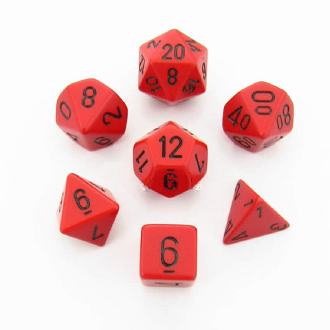 Opaque Red/black Polyhedral 7-Die Set CHX 25414