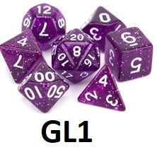 Glitter Dice Set: Violet GL01