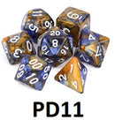 Marble Dice Set: Blue/Gold PD11