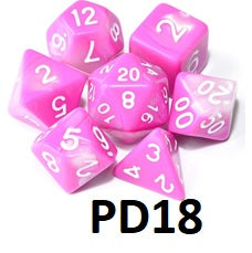 Marble Dice Set: Pink/White PD18