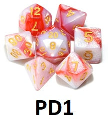 Marble Dice Set: Red/White PD01
