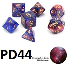 Nebula Dice Set: Christmas Tree Cluster PD44