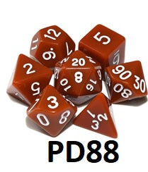 Opaque Dice Set: Brown/White PD88