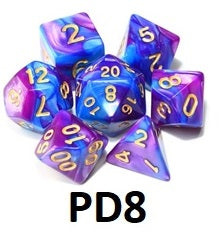 Marble Dice Set: Turquoise/Purple PD08