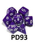 Opaque Dice Set: Purple/White PD93