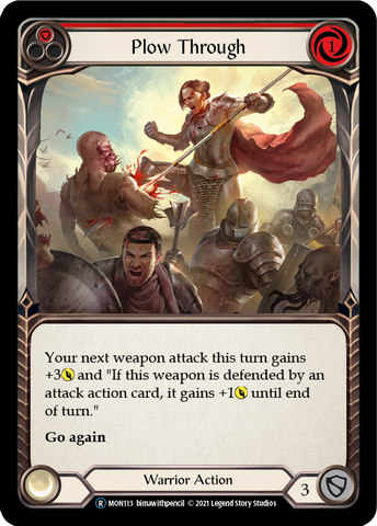Plow Through (Red) (Rainbow Foil) [U-MON113-RF] Unlimited Rainbow Foil