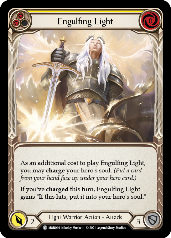 Engulfing Light (Yellow) (Rainbow Foil) [MON049-RF] 1st Edition Rainbow Foil