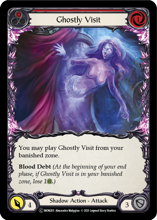 Ghostly Visit (Red) (Rainbow Foil) [U-MON203-RF] Unlimited Rainbow Foil