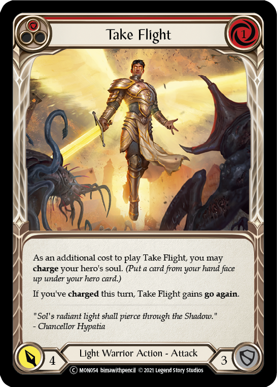 Take Flight (Red) (Rainbow Foil) [U-MON054-RF] Unlimited Rainbow Foil