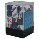 36 12mm Astral Blue-White w/Red Gemini d6 Dice CHX26857